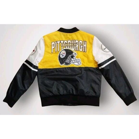 NFL Team Apparel Pittsburgh Steelers Quilted Bomber Jacket Size M - Picture 7 of 8